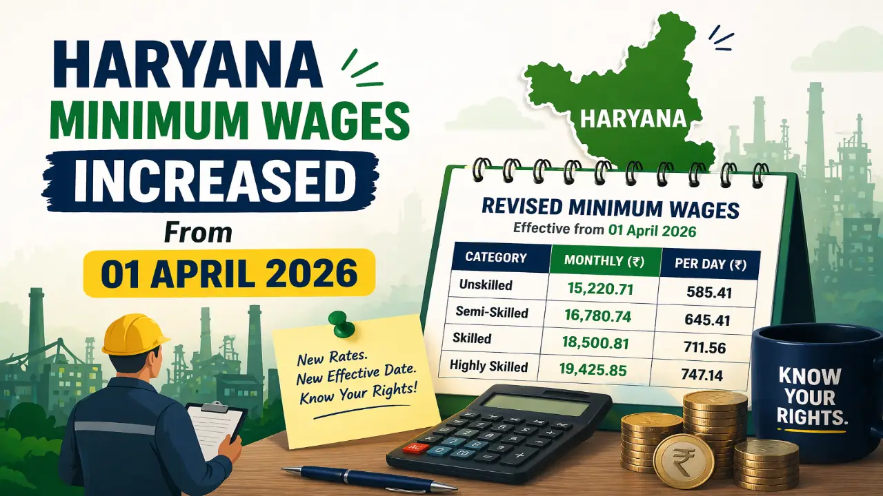 Latest Haryana Minimum Wages